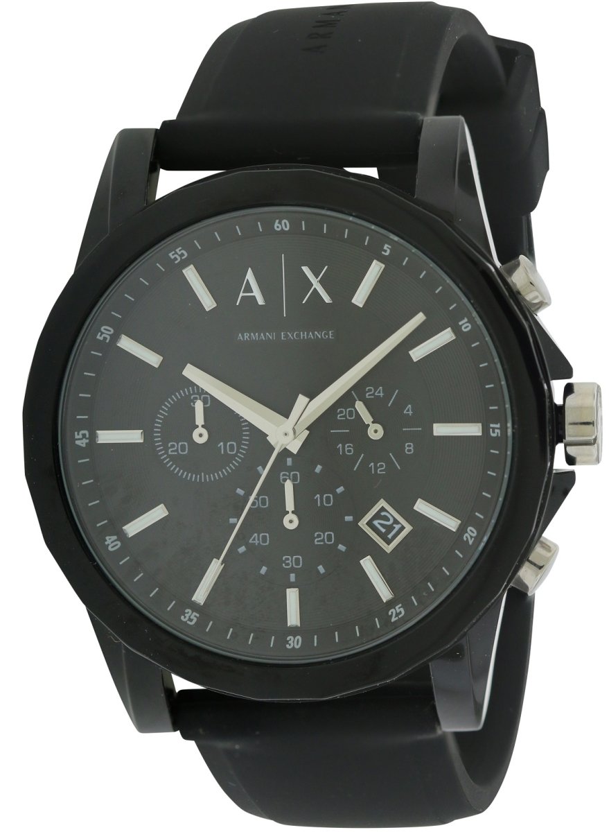 Picture of Armani Exchange AX1326 Men Armani Exchange Active Chronograph Rubber Watch, Black