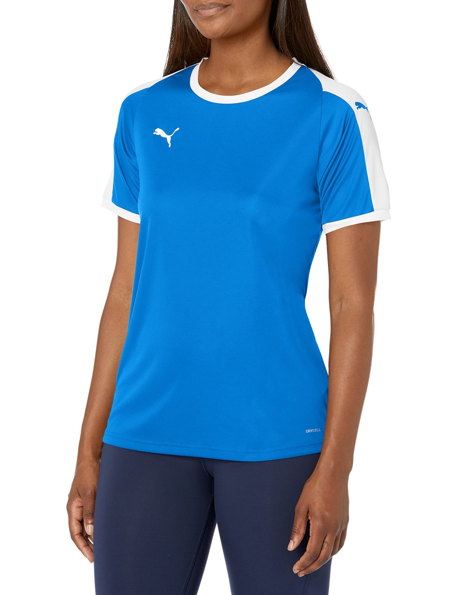 Womens Liga Jersey, Electric Blue Lemonade & White - Extra Small