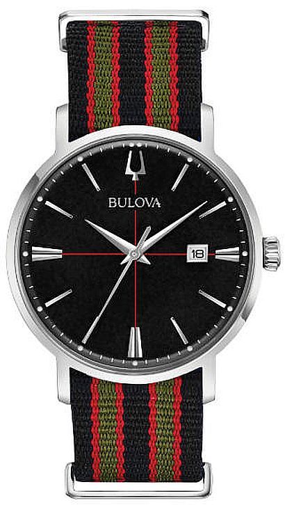 Picture of Bulova 96B317 39 mm Aerojet Mens Quartz Black Dial Two-Tone Strap Stainless Steel Watch