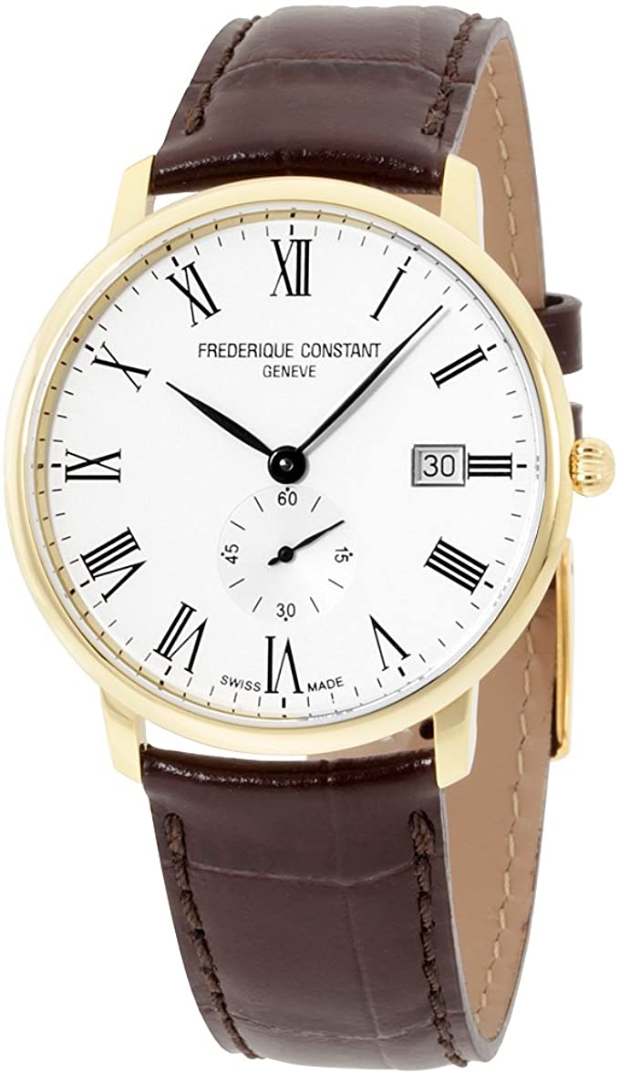 Picture of Frederique Constant FC-245WR5S5 Slim Line Leather Mens Watch, Gold