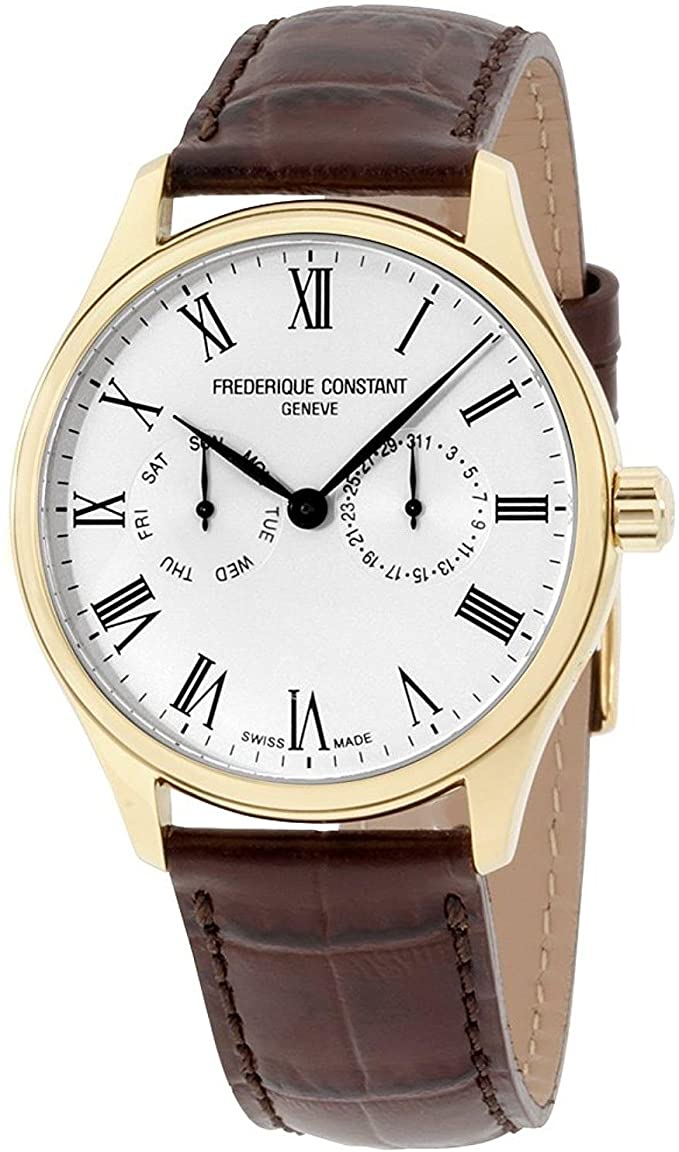 Picture of Frederique Constant FC-259WR5B5 Classics Leather Mens Watch, Gold