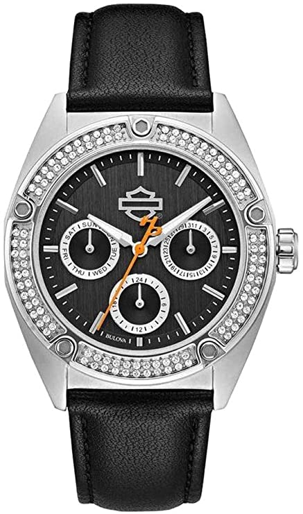 Picture of Harley-Davidson 76N102 Womens Crystal Embellished Stainless Steel Watch