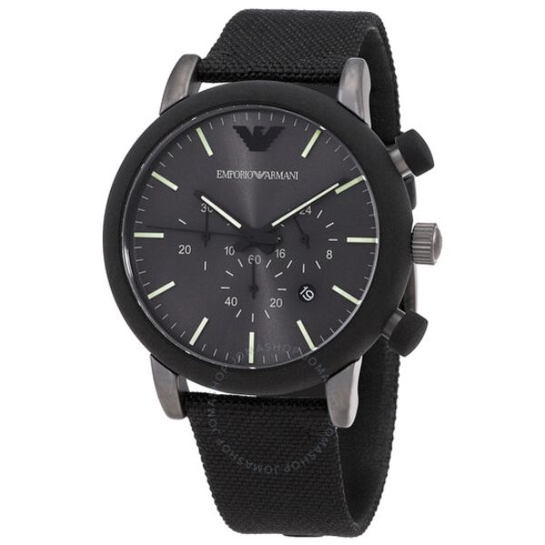 Picture of Emporio Armani AR11409 Fabric Chronograph Watch for Mens&#44; Black