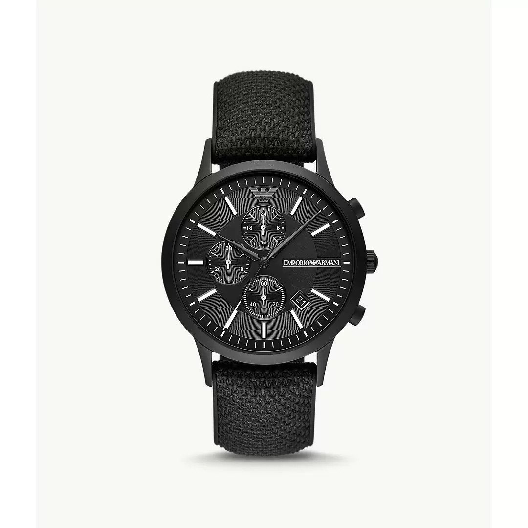 Picture of Emporio Armani AR11457 Fabric Silicone Chronograph Watch for Mens&#44; Black