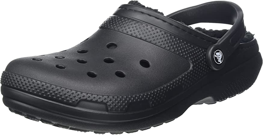 Picture of Crocs 203591-060-M5W7 Unisex Classic Lined Clog Fuzzy Slippers&#44; Black - Size M5W7