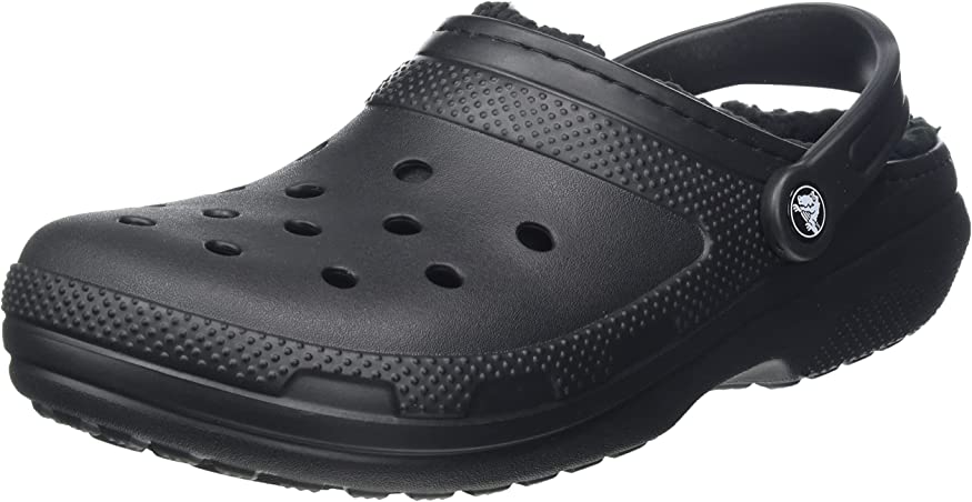 Picture of Crocs 203591-060-M6W8 Unisex Classic Lined Clog Fuzzy Slippers&#44; Black - Size M6W8