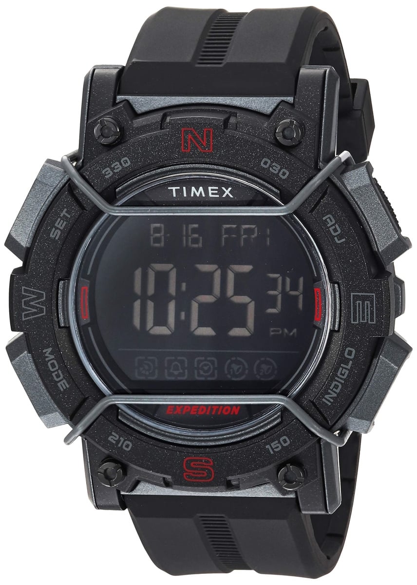 47 mm Expedition Digital CAT World Time Mens Watch, Black