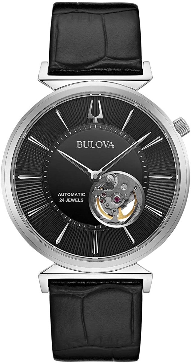Picture of Bulova 96A234 Classic Automatic Leather Mens Watch - Black