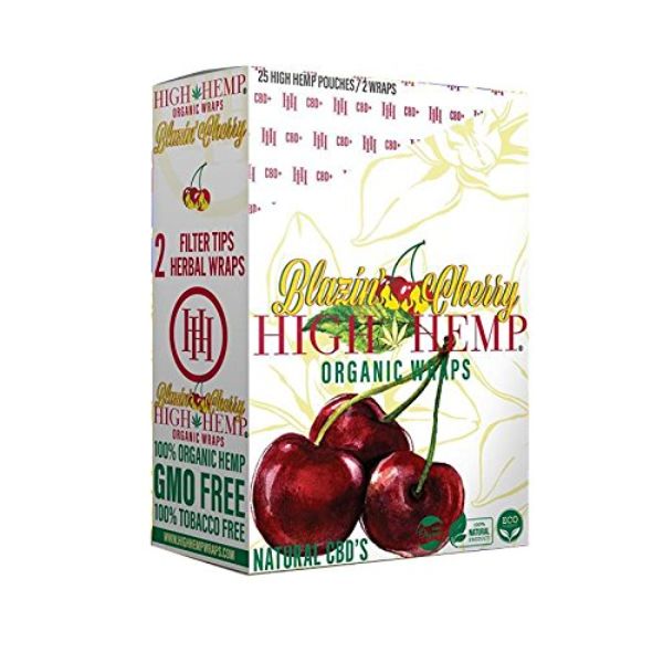 Picture of H&H HH-CHERRY Blazin Cherry of Organic Wraps - Tobacco Free - Vegan - Non-GMO - 25 Count
