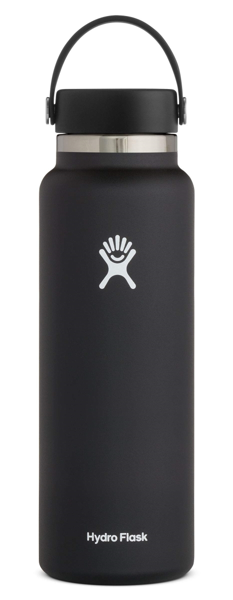 Picture of Hydro Flask W40BTS001 40 oz Wide Mouth Water Bottle with Flex Cap, Black