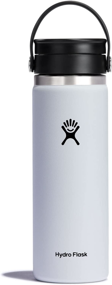 Picture of Hydro Flask W20BCX110 20 oz Insulated Water Bottle Travel Cup Coffee Mug with Wide Mouth & Flex Sip Lid - White