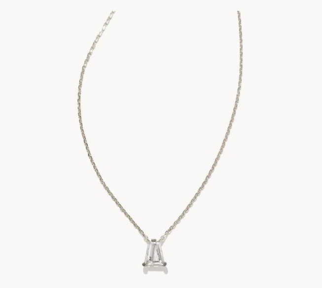 9608802870 Blair Silver Pendant Necklace in White Crystal