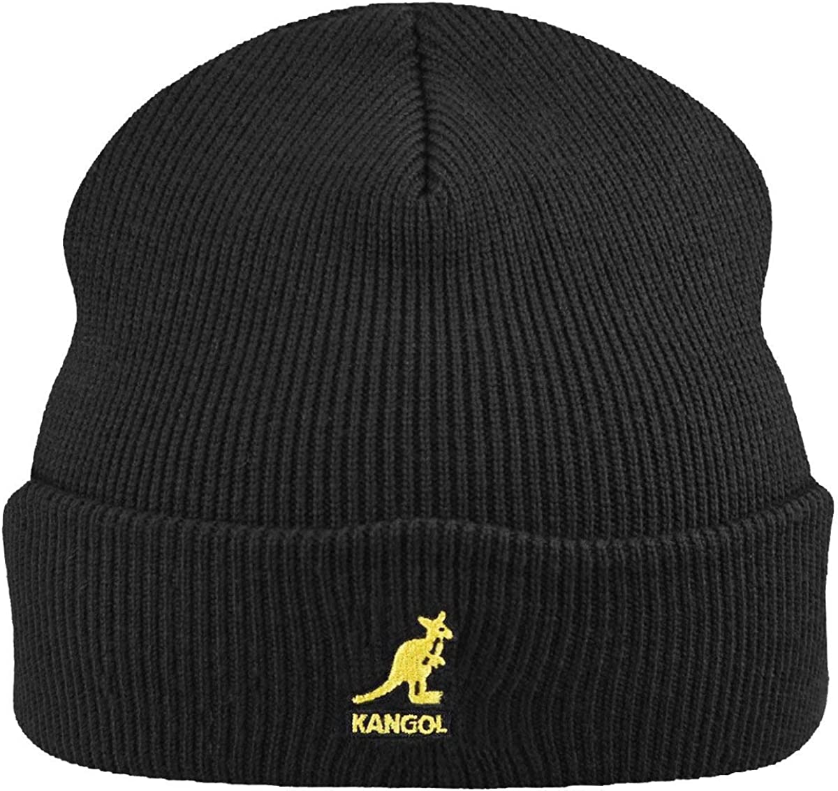 Acrylic Cuff Pull on Hat for Unisex, Black & Gold - One Size