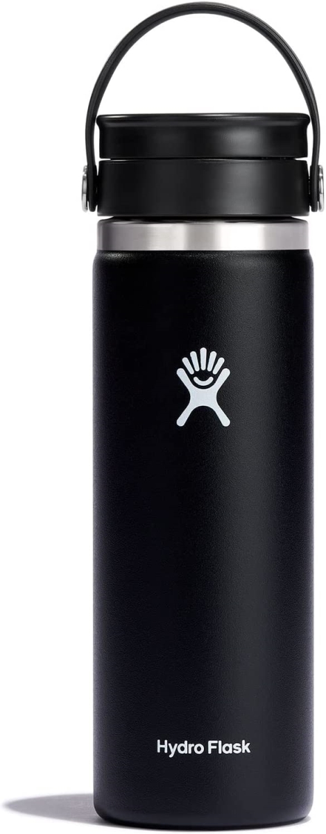Picture of Hydro Flask W20BCX001 20 oz Wide Mouth Insulated Travel Coffee Mug & Water Bottle with Flex Sip Lid, Black