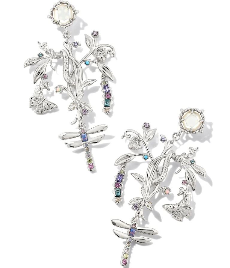 9608803416 Devin Convertible Silver Statement Earrings, Pastel Mix