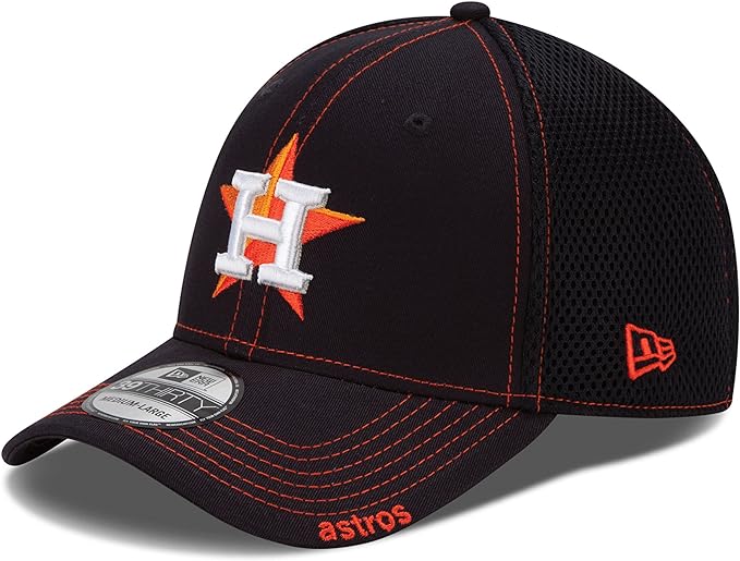 Era 10761334-ML MLB Houston Astros Neo 39Thirty Stretch Fit Cap, Black - Medium & Large