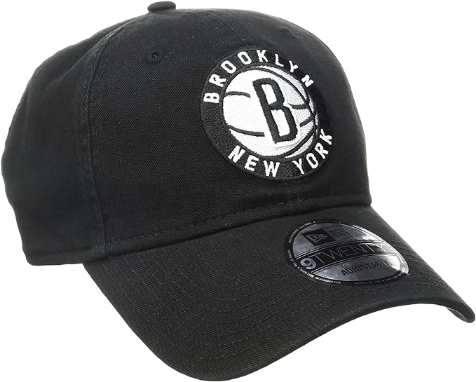 Era 11416822 9Twenty NBA Brooklyn Nets Core Classic Cap, Black - Adjustable Size