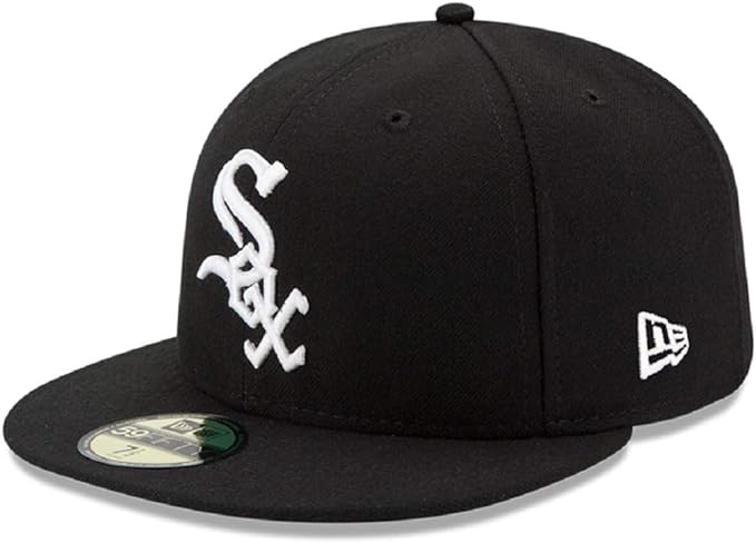 Era 11941909-718 MLB Chicago White Sox Wool 59Fifty Fitted Baseball Cap, Black & White - Size 7.12