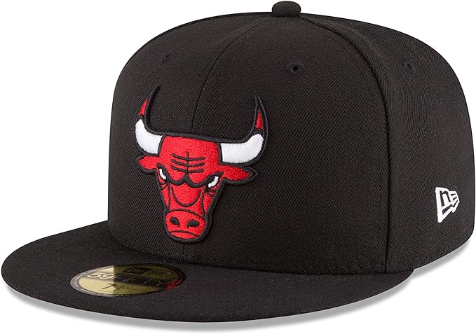 Era 70343294-738 NBA Chicago Bulls 59Fifty Fitted Cap, Black - Size 7.37