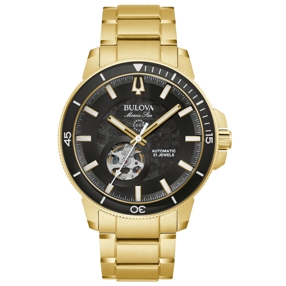 97A174 Marine Star Automatic Black Dial Mens Watch