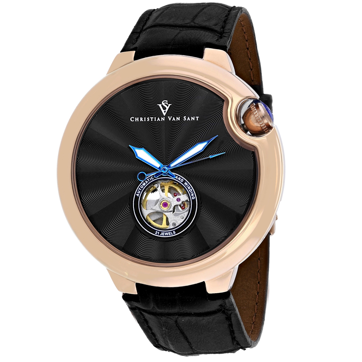 CV0147 Cyclone Automatic Black Dial Round Mens Watch