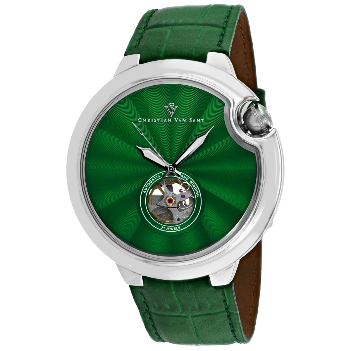 CV0149 Cyclone Automatic Black Dial Round Mens Watch  Green