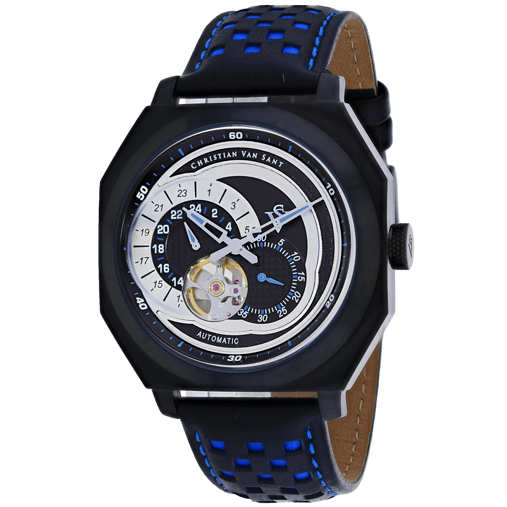 CV0564 Machina Automatic Black Dial Round Mens Watch  Blue