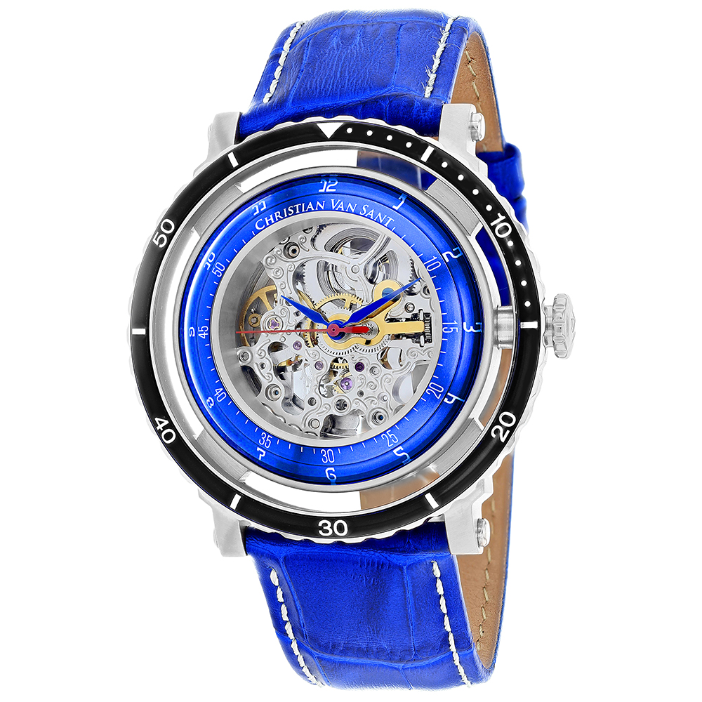 CV0748 Dome Automatic Silver Dial Round Mens Watch  Blue
