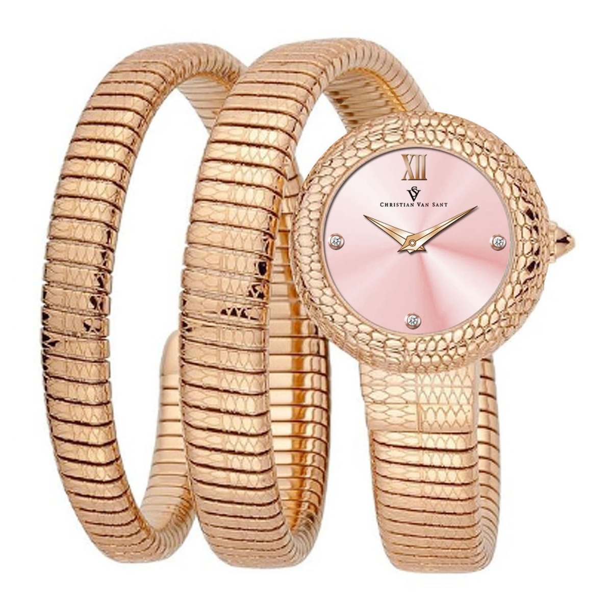 CV0894 Naga Quartz Pink Dial Round Ladies Watch