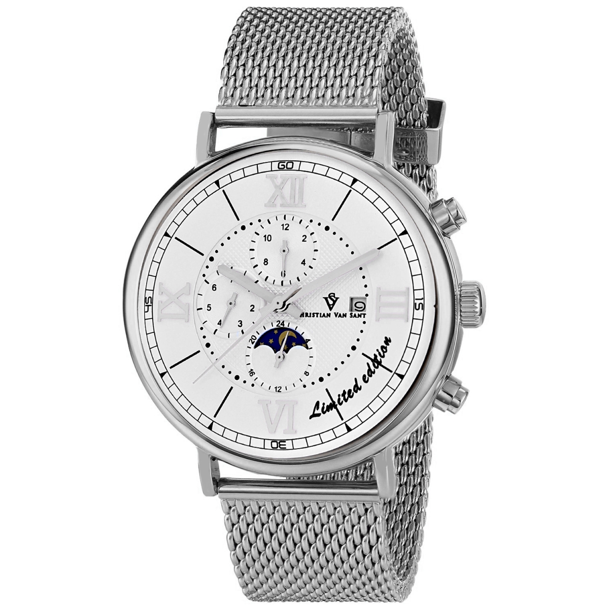 CV1150 Somptueuse LTD Automatic White Dial Round Mens Watch  Silver Tone