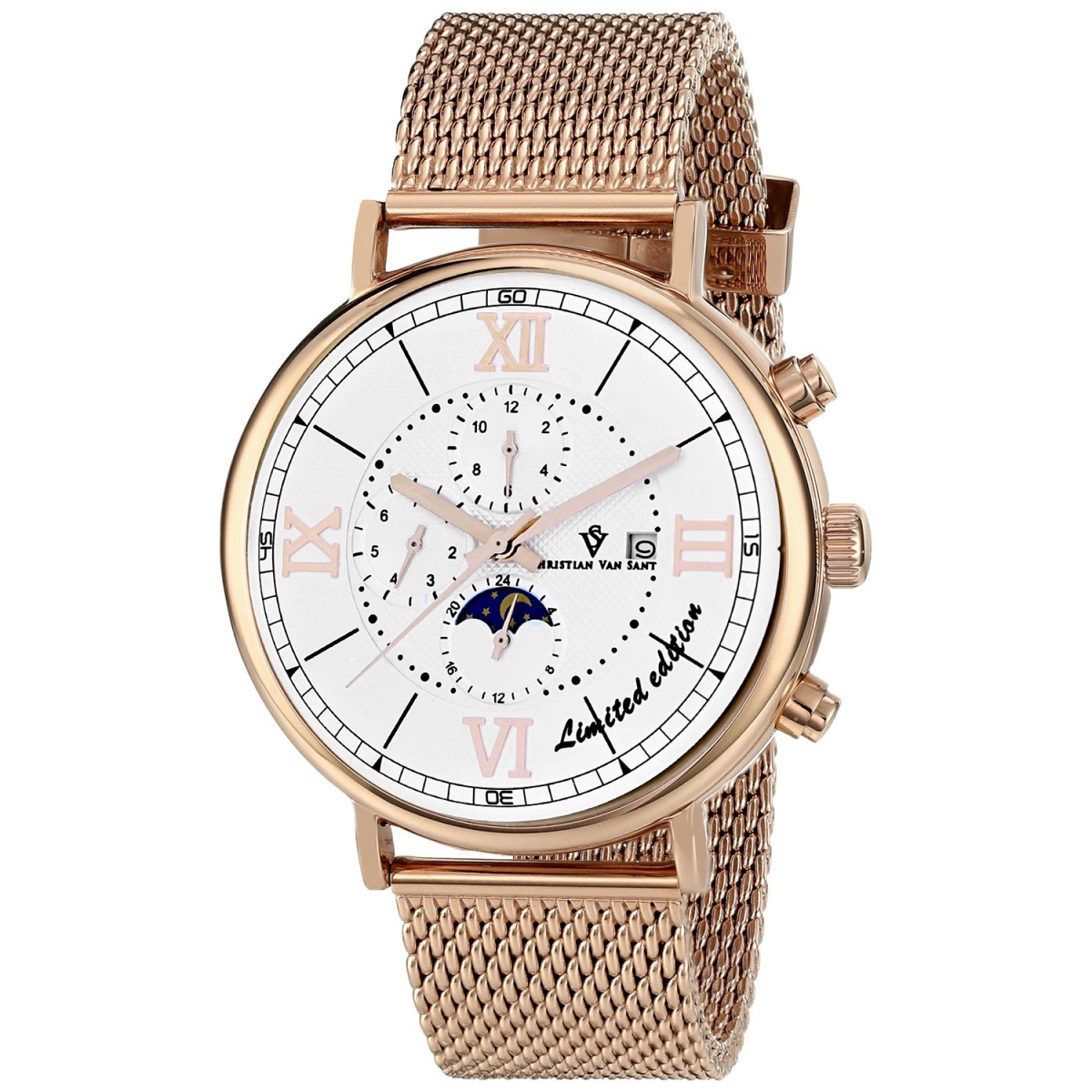 CV1153 Somptueuse LTD Automatic White Dial Round Mens Watch  Gold Tone