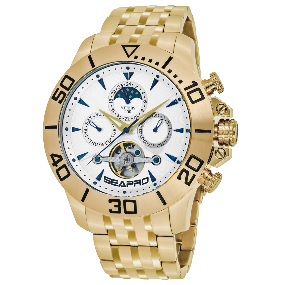 SP5134 Montecillo Automatic Silver Dial Round Mens Watch - Gold Tone -  Seapro