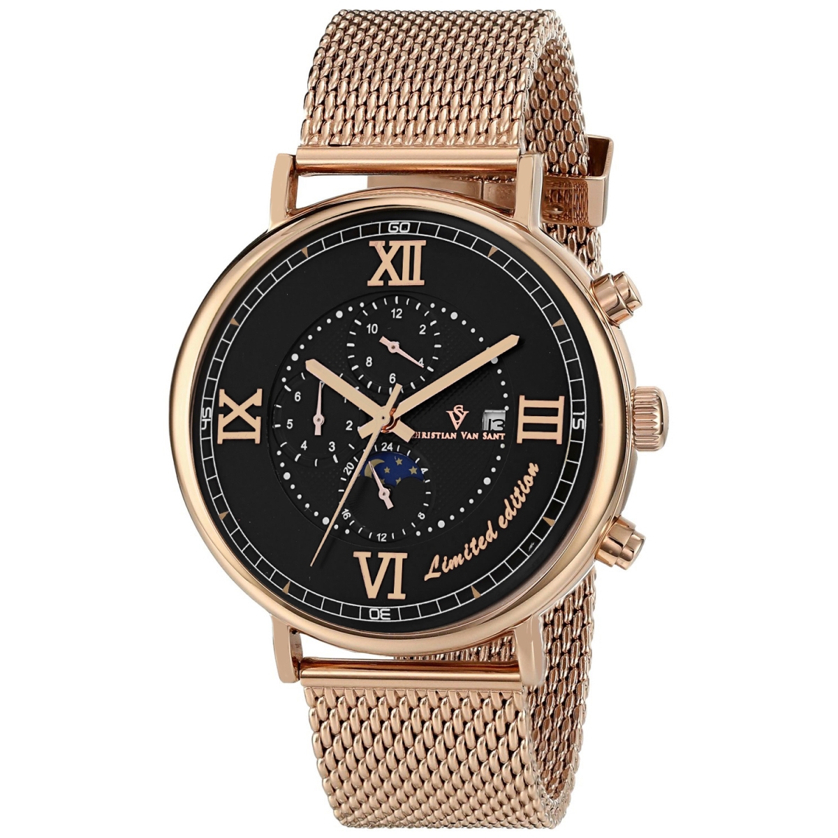 CV1154 Somptueuse LTD Automatic Black Dial Round Mens Watch  Gold Tone