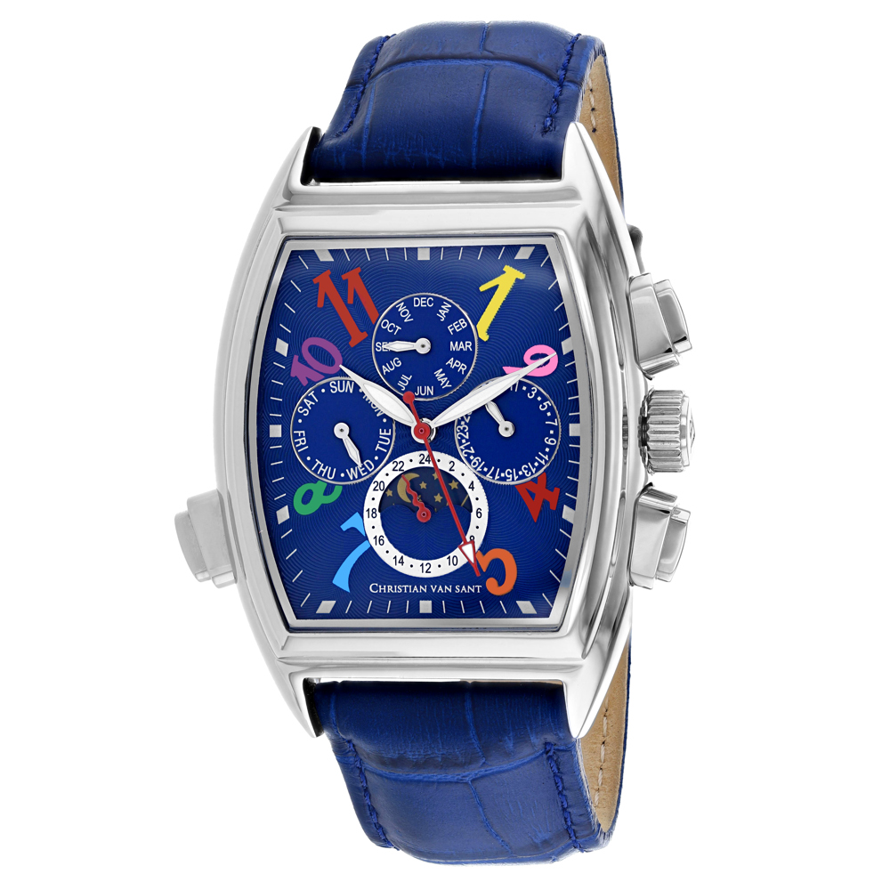 CV2132 Grandeur Automatic Blue Dial Rectangular Mens Watch