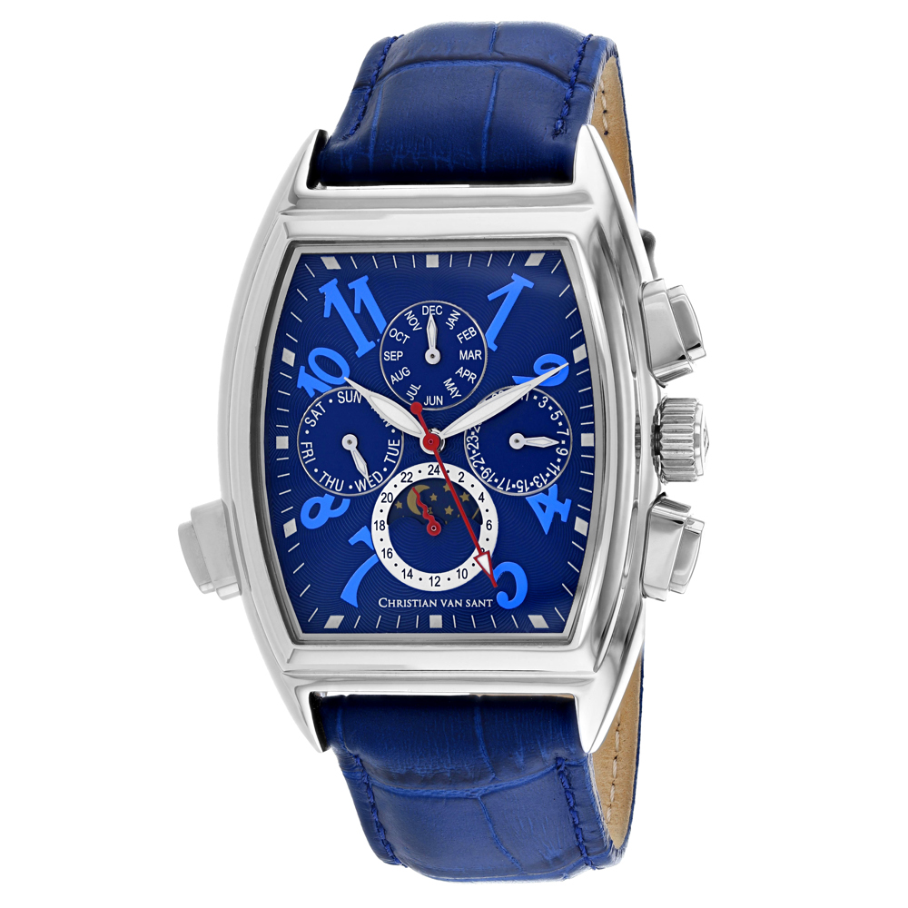 CV2135 Grandeur Automatic Blue Dial Rectangular Mens Watch