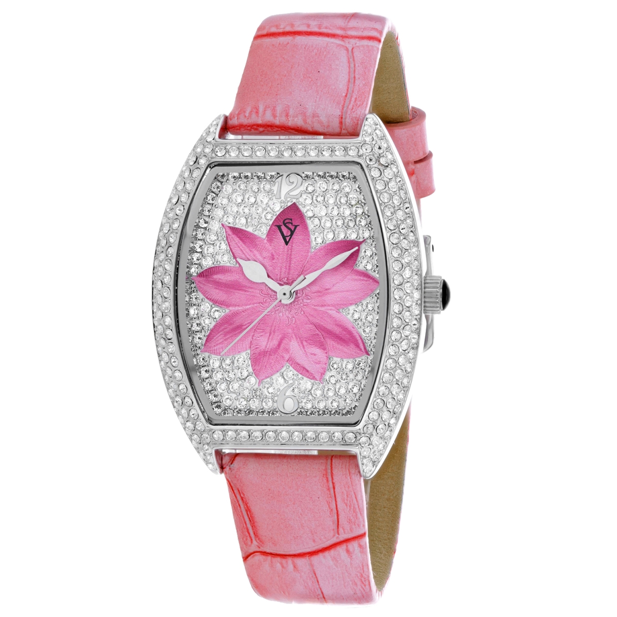CV4852 Lotus Quartz Pink Dial Barrel Tonneau Ladies Watch
