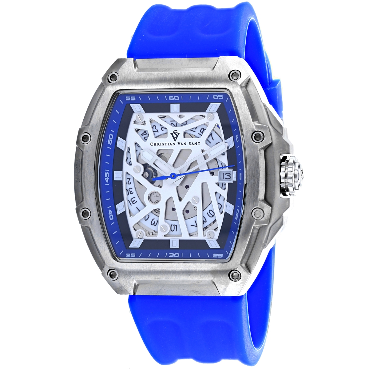CV6191 Odyssey Automatic White Dial Barrel Tonneau Mens Watch