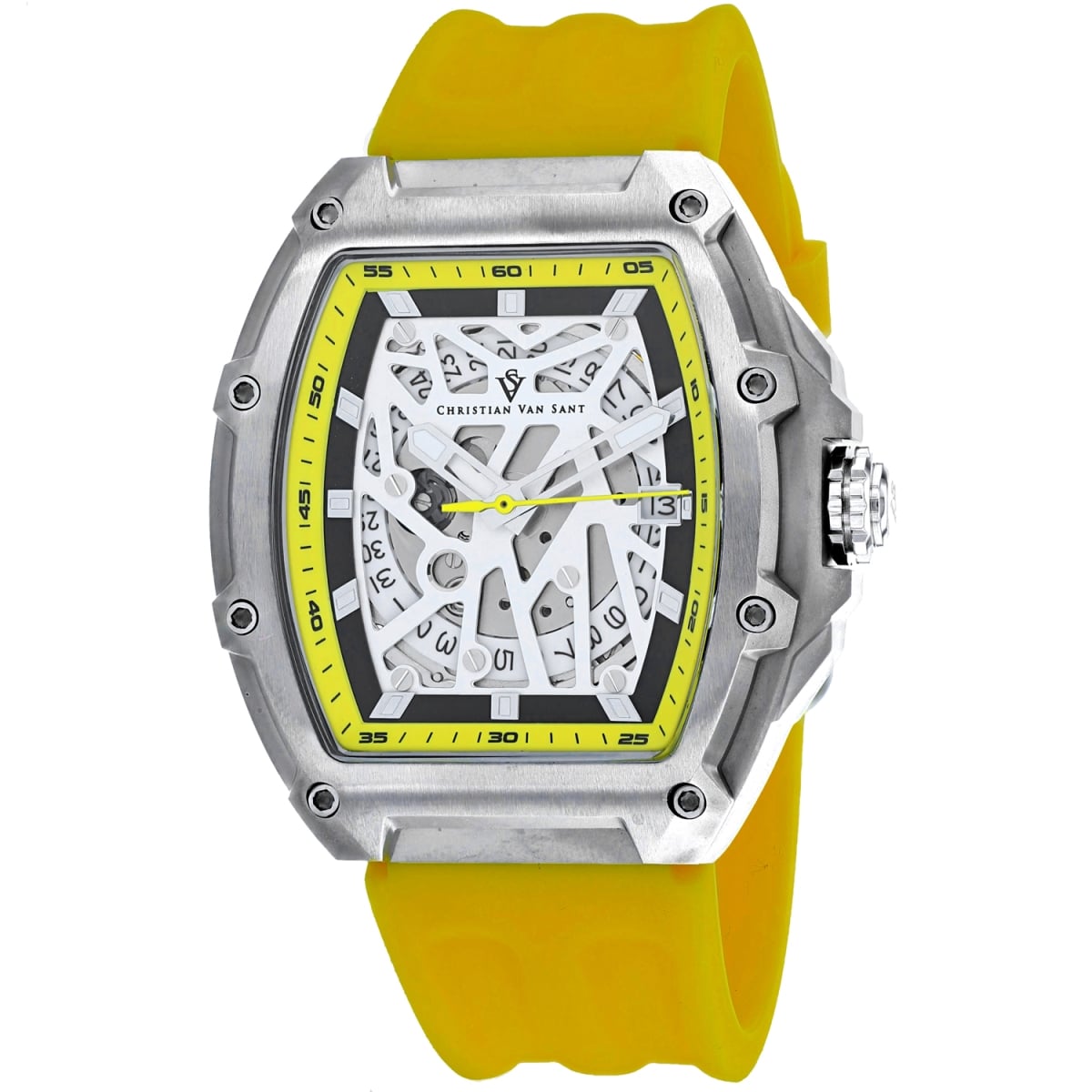 CV6192 Odyssey Automatic White Dial Barrel Tonneau Mens Watch