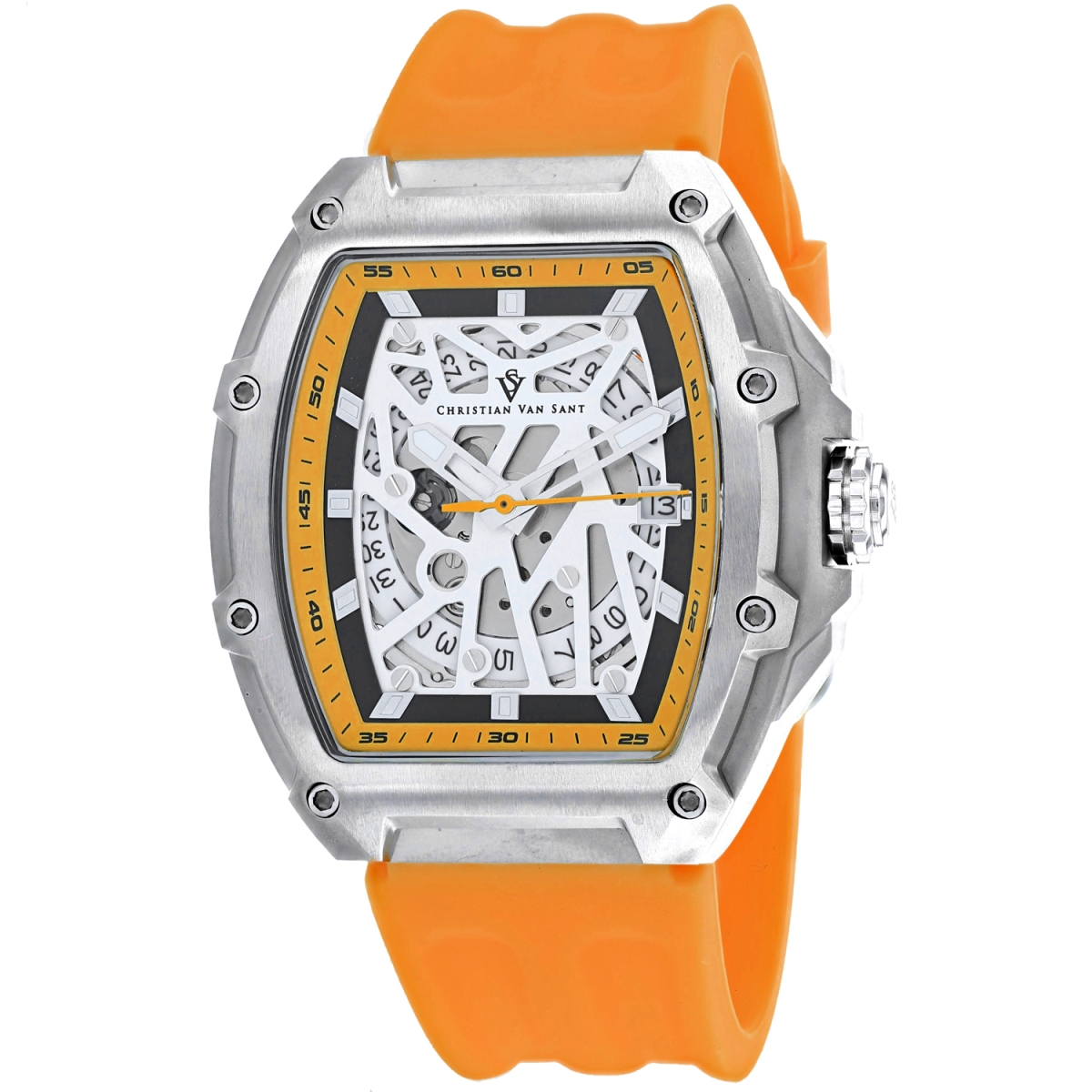CV6193 Odyssey Automatic White Dial Barrel Tonneau Mens Watch