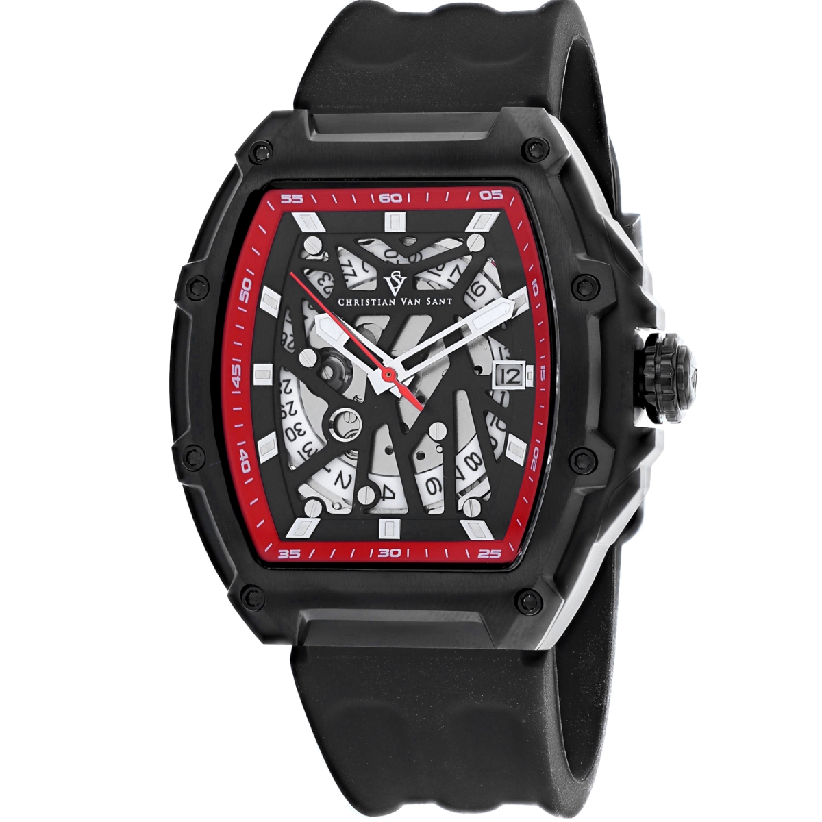 CV6197B Odyssey Automatic Black Dial Barrel Tonneau Mens Watch