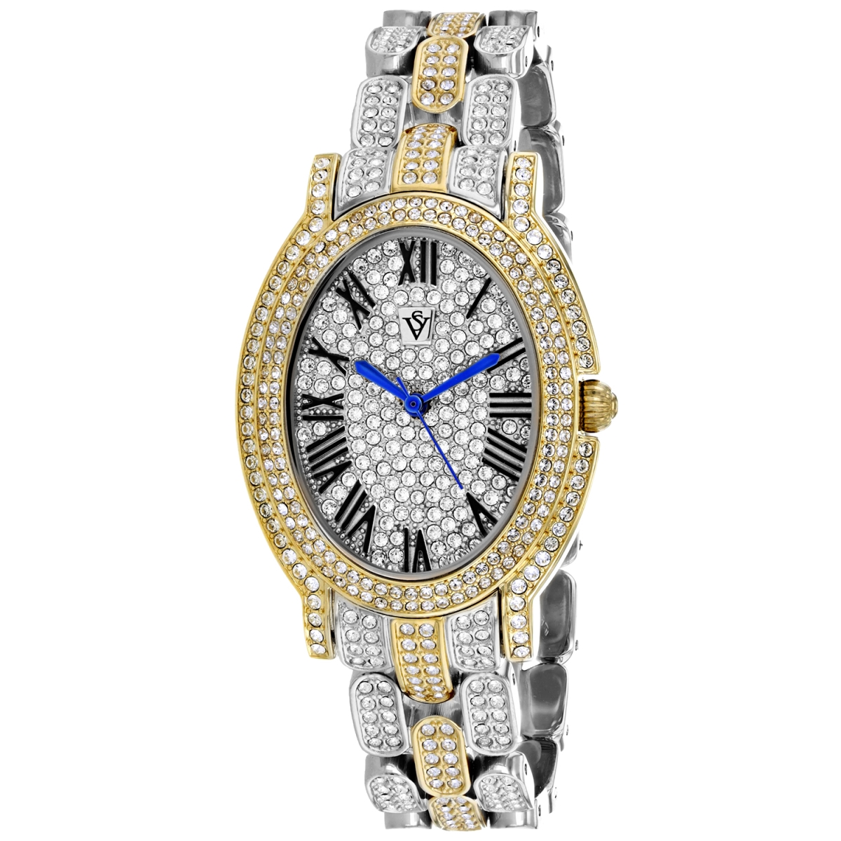 CV7233 Amore Quartz Silver Dial Oval Ladies Watch - Two Tone