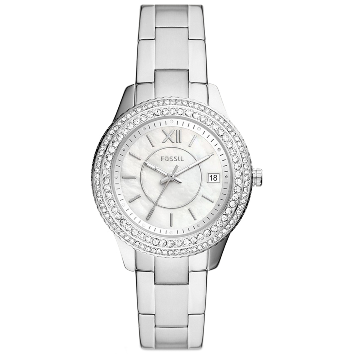 ES5130 Stella Quartz Silver Dial Ladies Watch -  Fossil