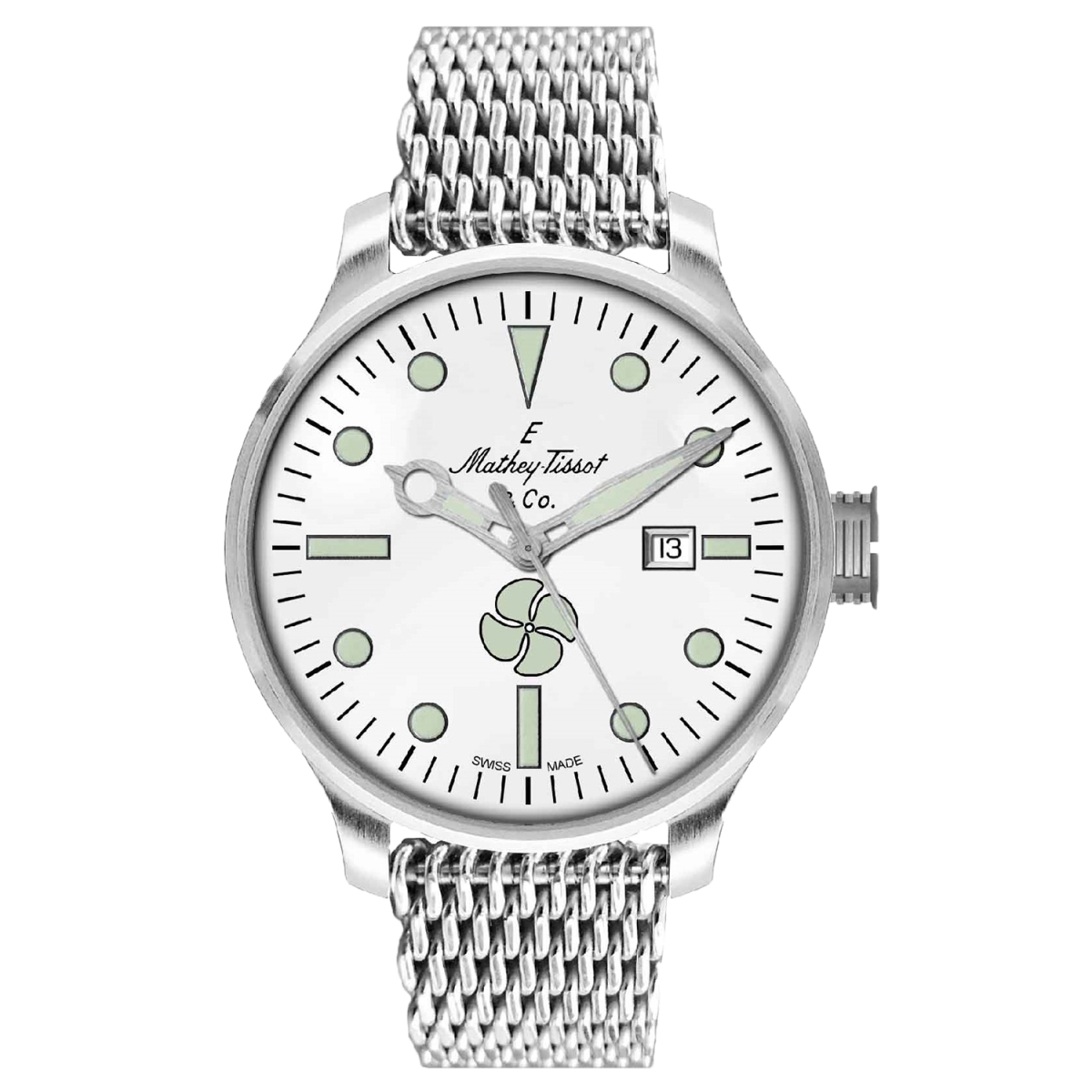 U121AI Elica Automatic White Dial Round Mens Watch