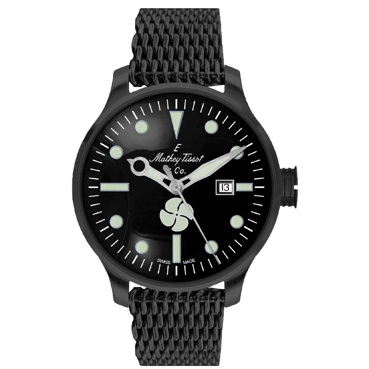 U121NN Elica Automatic Black Dial Round Mens Watch