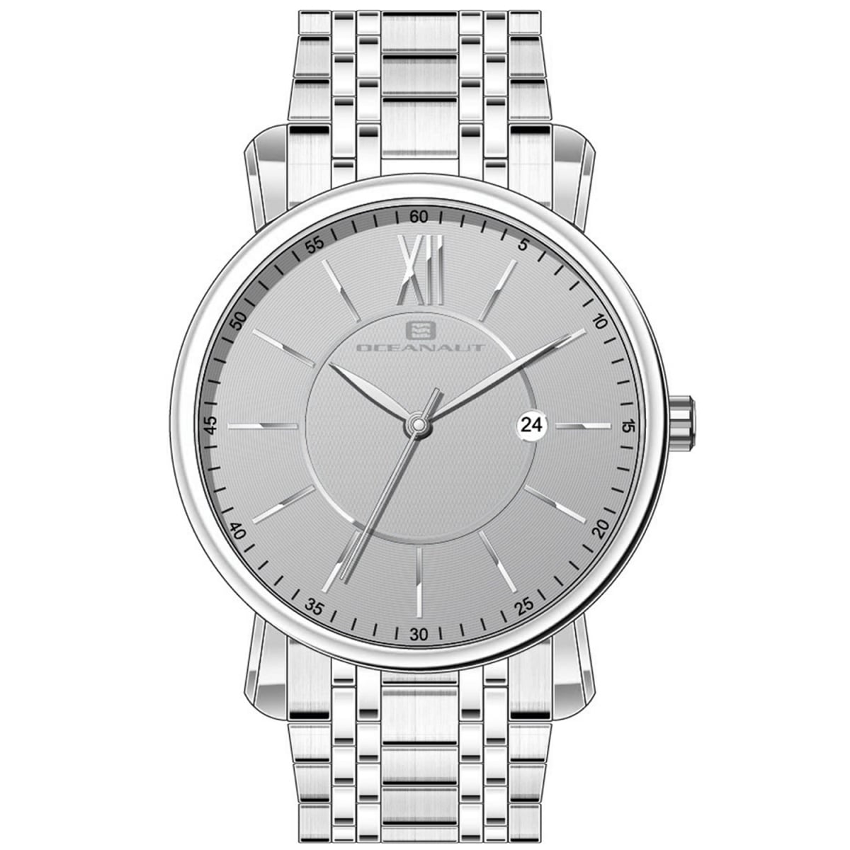 OC4983 Expedition Quartz Grey Dial Round Mens Watch - Silver Tone