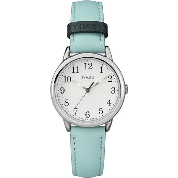 Timex TW2R62900 30 mm Easy Reader Color Pop Leather Strap Watch