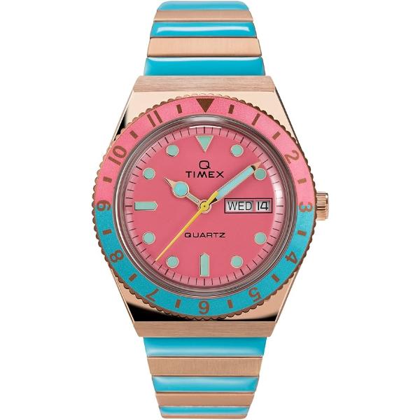 TW2U81500 36 mm Malibu Stainless Steel Expansion Band Watch  Pink Dial
