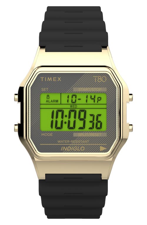 TW2V41000 T80 Lab Brass & Resin Digital Watch, Black