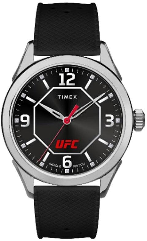 TW2V56100 42 mm UFC Athena Quartz Mens Silicone Watch, Black