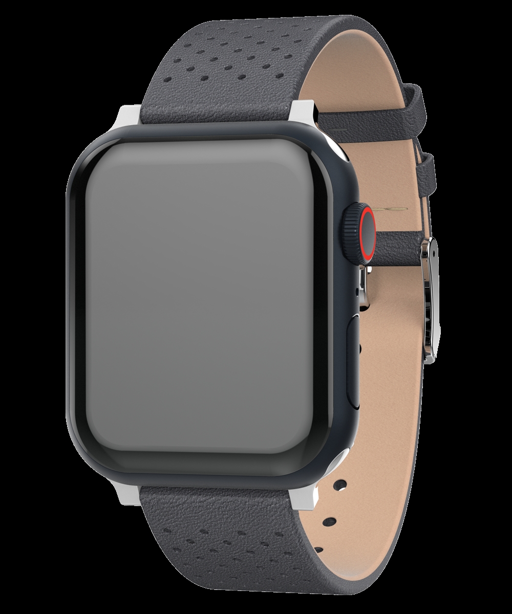 TW7D02400 49 mm Apple Watch Leather Unisex Band, Gray